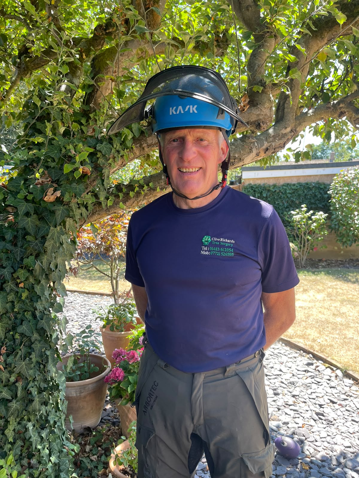Clive Richards, tree surgeon, on site in the Cranleigh and Horsham area